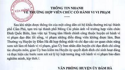 Đình chỉ công tác cán bộ huyện bị tố hiếp dâm