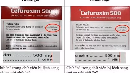 Phát hiện thuốc kháng sinh Cefuroxim 500 giả trên thị trường