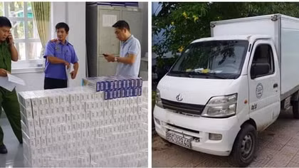 Kiểm tra xe tải nữ tài xế cầm lái, "lòi" ra hàng ngàn bao thuốc lá lậu