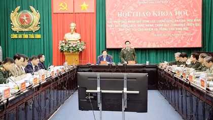 Hội Thảo khoa học “Giải pháp xây dựng Công an tỉnh Thái Bình trong sạch, vững mạnh"