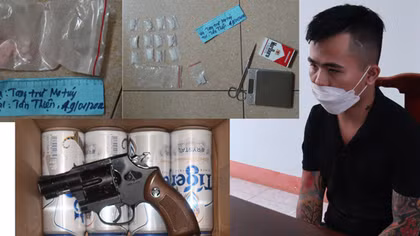 Thu giữ súng và 5 viên đạn tại nơi ở của đối tượng ma túy