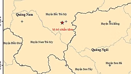 Liên tiếp xảy ra 2 trận động đất tại Quảng Nam