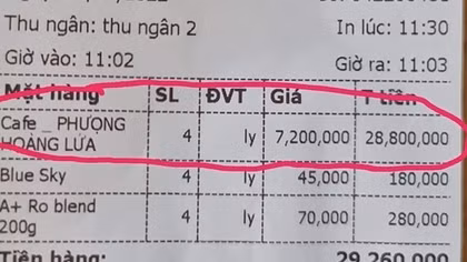 Sốc với ly cà phê có giá 7,2 triệu đồng