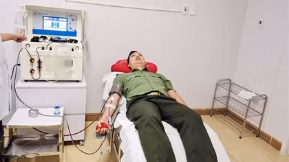 Đại úy Công an kịp thời hiến máu cứu người qua cơn nguy kịch