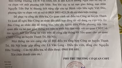 Tìm người và phương tiện liên quan đến vụ tai nạn giao thông