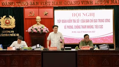 Đoàn kiểm tra của BCĐ Trung ương về phòng, chống tham nhũng, tiêu cực làm việc với Công an TP Hà Nội