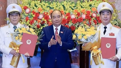 Thăng cấp bậc hàm Thượng tướng đối với hai đồng chí Thứ trưởng Bộ Công an