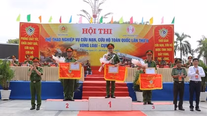 Bế mạc hội thi nghiệp vụ cứu nạn, cứu hộ toàn quốc vòng loại cụm VII