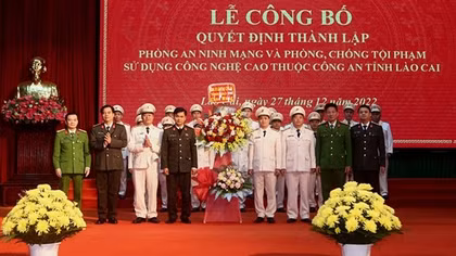 Thành lập Phòng An ninh mạng và phòng chống tội phạm công nghệ cao Công an tỉnh Lào Cai