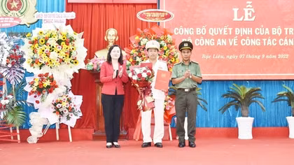 Công an tỉnh Bạc Liêu có tân Phó Giám đốc