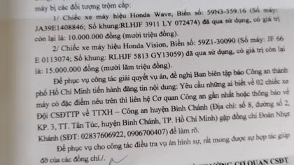 Tìm chủ nhân 2 chiếc xe máy bị trộm