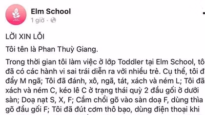 Trường Elm School thừa nhận có việc học sinh mầm non bị bỏ đói, bạo hành