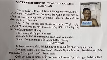 Truy tìm tung tích nạn nhân vụ tai nạn giao thông