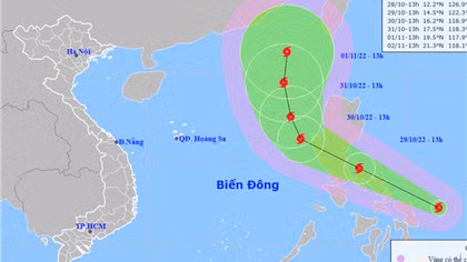 Bão Nalgae đang mạnh lên, tiến gần Biển Đông