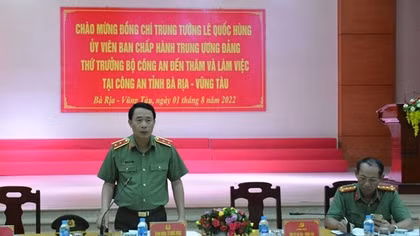 Thứ trưởng Lê Quốc Hùng thăm, làm việc với Công an tỉnh Bà Rịa - Vũng Tàu