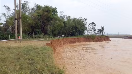 Khẩn trương khắc phục tình trạng "hà bá" ngoạm bờ sông Quảng Huế