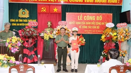 Lần đầu tiên Thừa Thiên-Huế có Trưởng Công an huyện là nữ