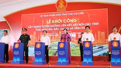 Khởi công đường hơn 3.700 tỷ kết nối Thái Nguyên - Bắc Giang - Vĩnh Phúc