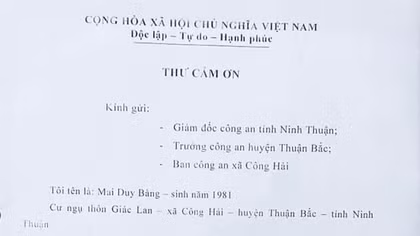 Người dân viết thư cảm ơn Công an nhanh chóng lật tẩy hành tung kẻ trộm