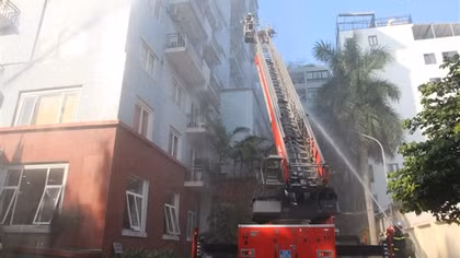 Thực tập phương án chữa cháy Nhà Công vụ Hoàng Cầu