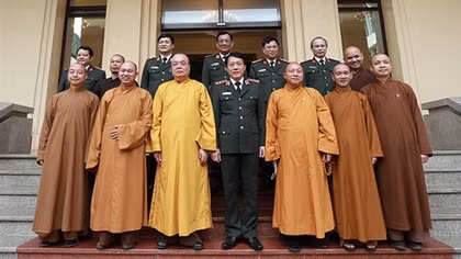 Hội đồng Trị sự Giáo hội Phật giáo Việt Nam thăm và chúc Tết Bộ Công an