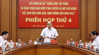 Chủ tịch nước chủ trì phiên họp thứ 4 Ban Chỉ đạo xây dựng Nhà nước pháp quyền