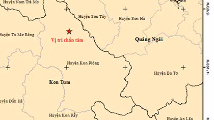 Liên tiếp xảy ra 4 trận động đất tại Kon Tum