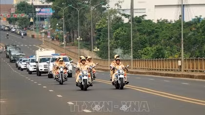CSGT Công an Đắk Nông ra quân đảm bảo trật tự an toàn giao thông