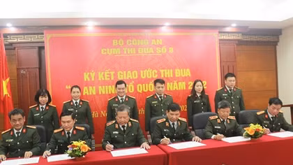 Cụm thi đua số 8 Bộ Công an ký kết giao ước thi đua "Vì An ninh Tổ quốc" năm 2022