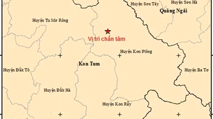 Tiếp tục xảy ra 2 trận động đất tại tỉnh Kon Tum