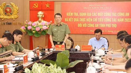 Đoàn kiểm tra số 2 Bộ Công an làm việc tại Công an tỉnh Phú Thọ