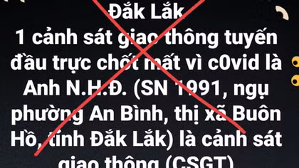 Bác tin thất thiệt “một CSGT tử vong vì mắc COVID-19”.