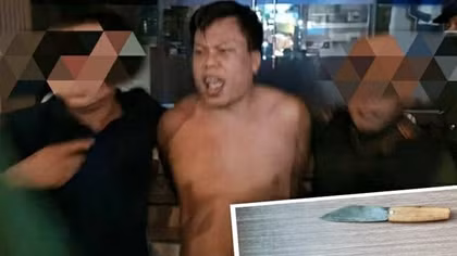 Tước hung khí trên tay đối tượng nghiện tấn công Cảnh sát