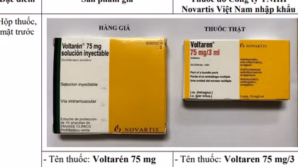 Cảnh báo thông tin quảng cáo sản phẩm thuốc giảm đau Voltarén 75mg nghi giả