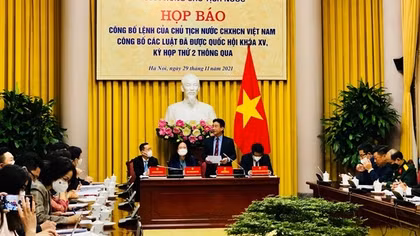 Công bố Lệnh của Chủ tịch nước đối với 2 Luật