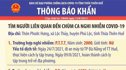 Xuất hiện chùm ca nghi nhiễm tại cộng đồng, Huế ban hành thông báo khẩn