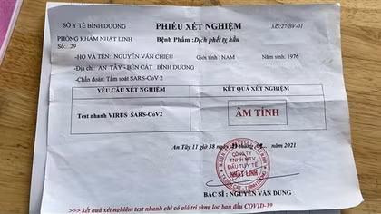 Tài xế xe tải sửa giấy xét nghiệm âm tính để qua chốt, bị phát hiện dương tính