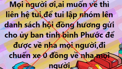 Cảnh giác với thông tin kêu gọi lập nhóm đồng hương để đề nghị được đưa về quê