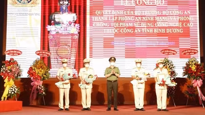 Công an tỉnh Bình Dương có thêm Phòng An ninh mạng và phòng, chống tội phạm sử dụng công nghệ cao