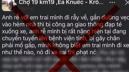 Không có chuyện CSGT đạp xe người dân bị ngã gây thương tích