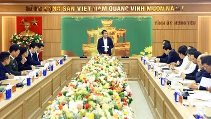 Công bố kế hoạch kiểm tra, giám sát đối với Ban Thường vụ Tỉnh ủy Hưng Yên