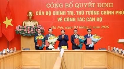 Thủ tướng trao quyết định chỉ định Phó Bí thư Đảng ủy Chính phủ và bổ nhiệm lãnh đạo 4 bộ, cơ quan ngang Bộ