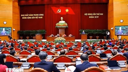 Thông cáo báo chí ngày làm việc thứ nhất Hội nghị Trung ương 2 khóa XIV
