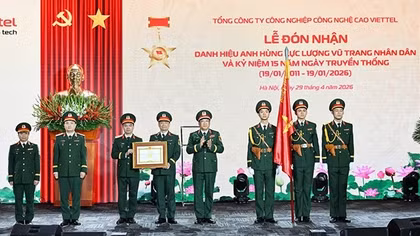 TCT Công nghiệp Công nghệ cao Viettel đón nhận danh hiệu Anh hùng Lực lượng vũ trang nhân dân