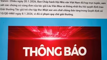 Một tác giả bị thu hồi Giải thưởng Tác giả trẻ năm 2025