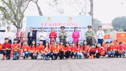 Bộ Công an phối hợp khởi công xây dựng Trường Tiểu học xã Yên Thành, Nghệ An