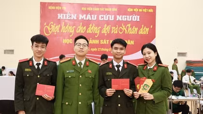 Học viện CSND đóng góp gần 2.000 đơn vị máu hỗ trợ đồng đội và nhân dân