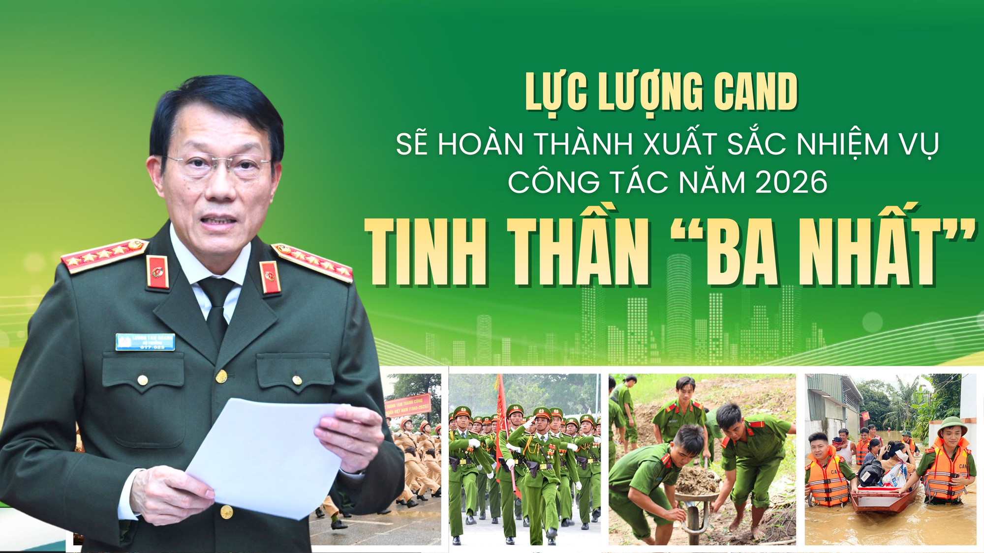 Lực lượng CAND sẽ hoàn thành xuất sắc nhiệm vụ công tác năm 2026 với tinh thần "Ba Nhất"