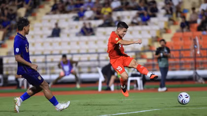 Quang Hải ghi bàn nhân đôi cách biệt. Ảnh: MD.