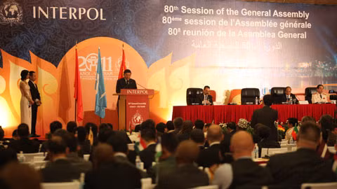 Ngài Khoo Boon Hui, Chủ tịch Tổ chức Interpol phát biểu tại Lễ Khai mạc.